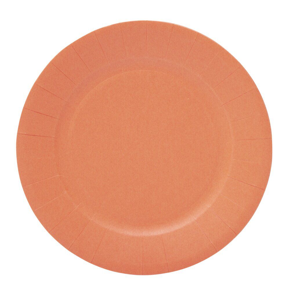 Lot de 10 assiettes en carton orange Ø18cm