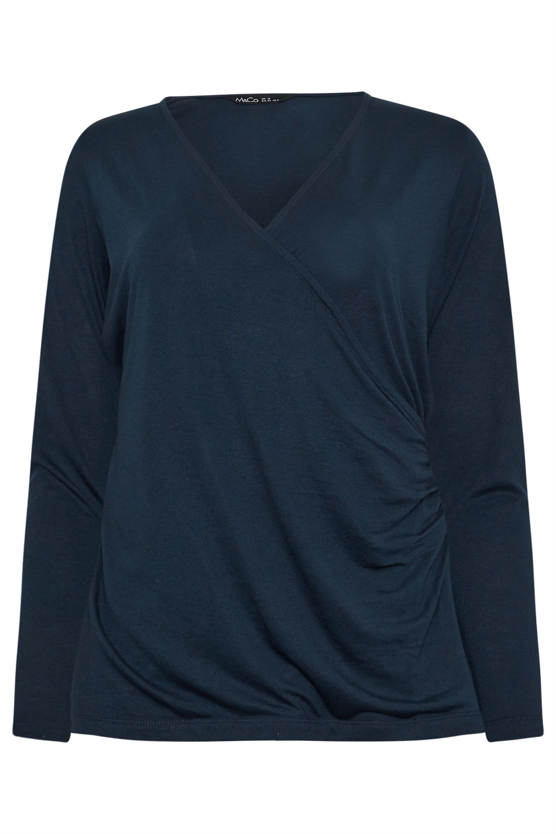 M&Co Premium Long Sleeve Wrap Top