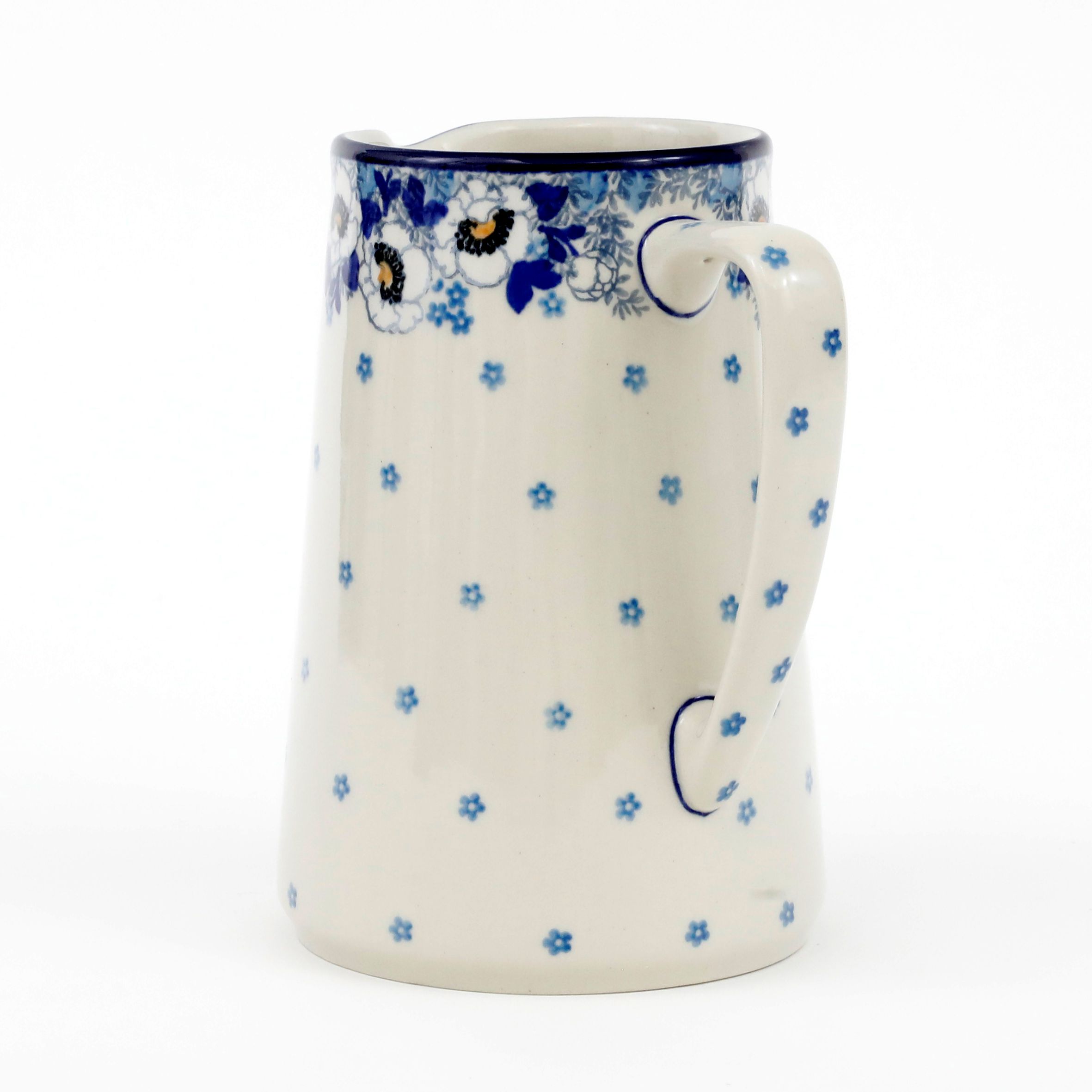 Dzbanek ceramiczny G46 1,3l  2222X Biało-niebieskie anemony