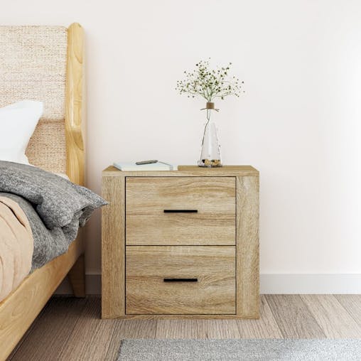 NNEVL Wall-mounted Bedside Cabinet Sonoma Oak 50x36x47 cm