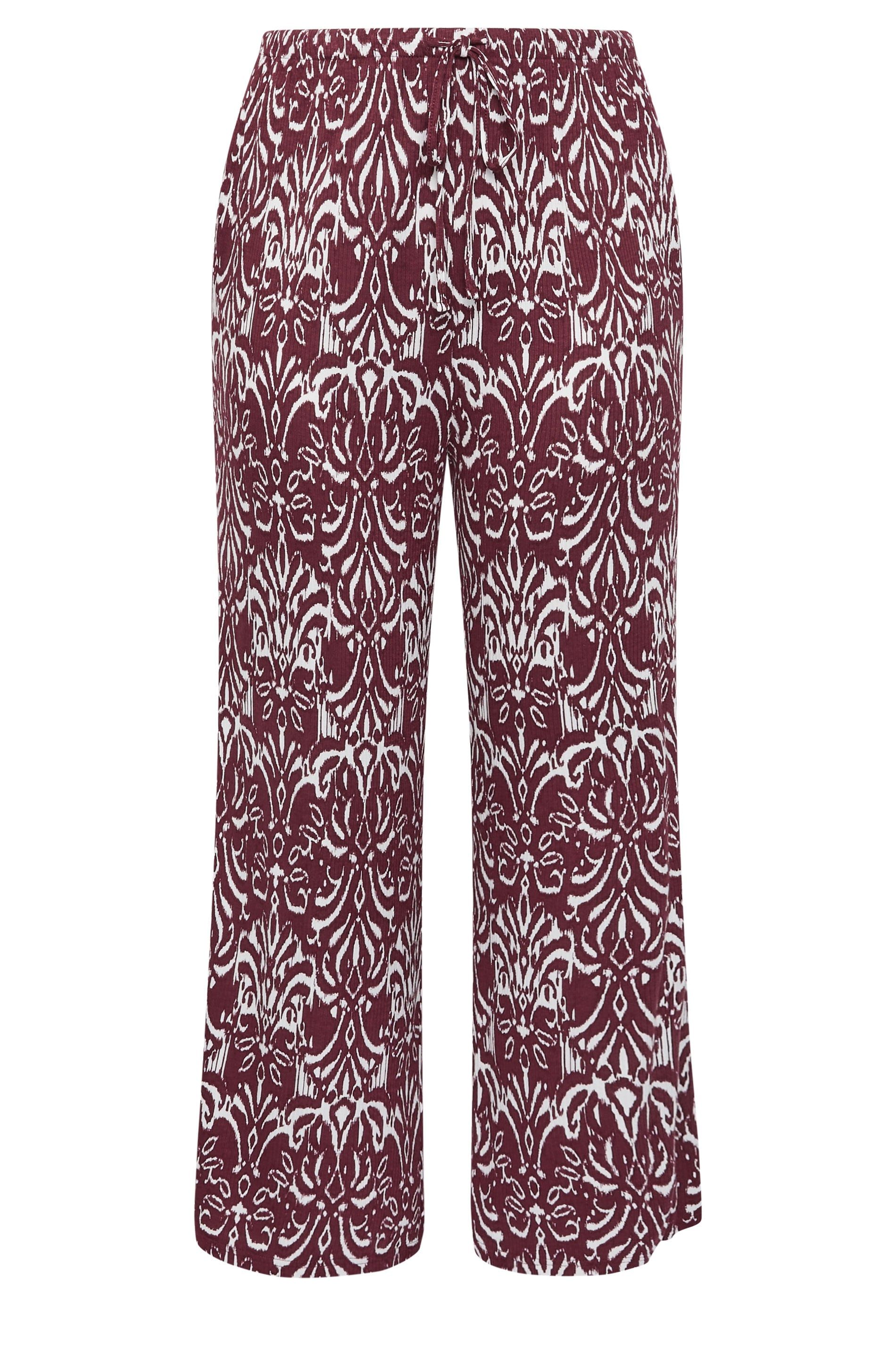 Yours Ikat Print Wide Leg Trousers