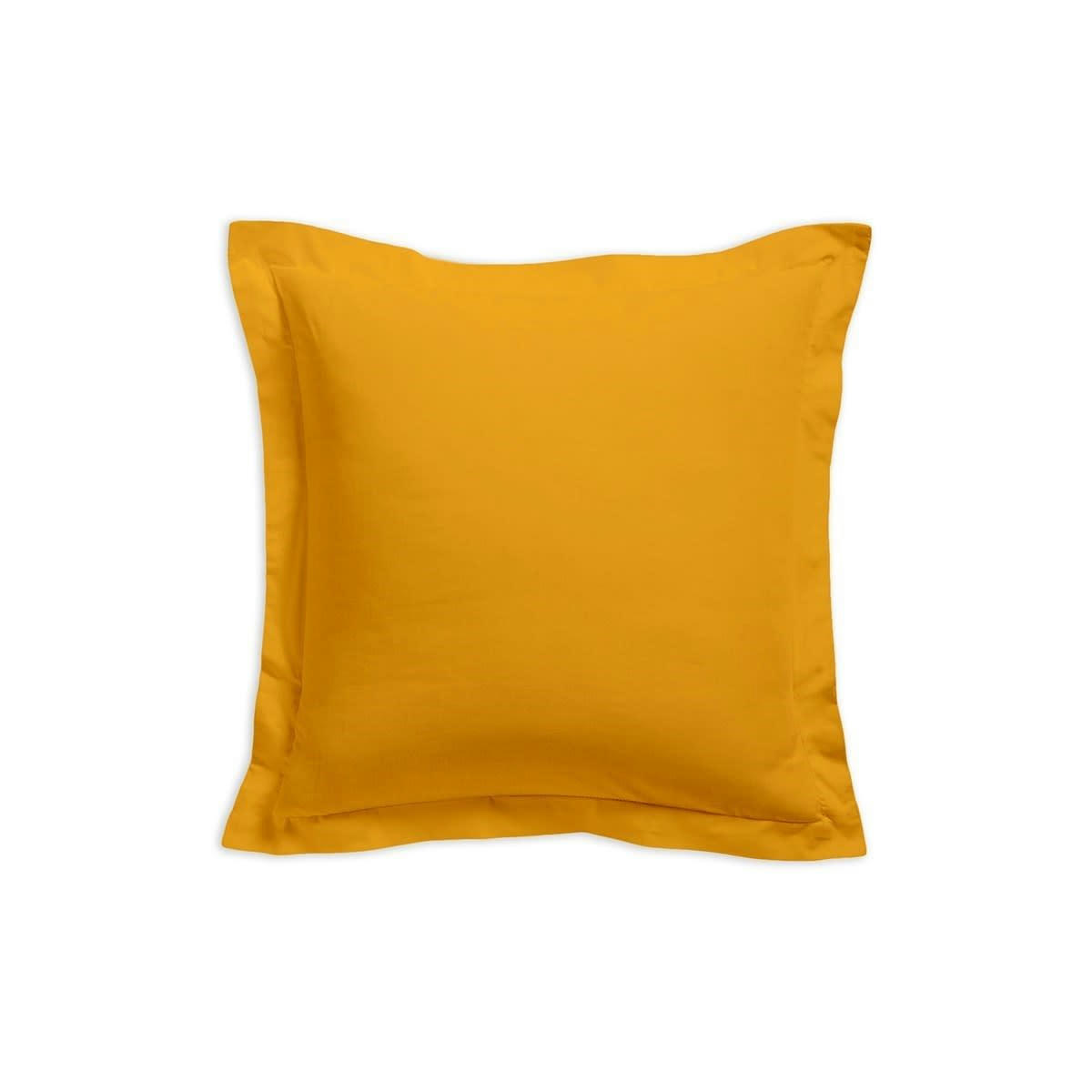 57FILS - Taie d'oreiller uni  en Coton Jaune 75x75 cm