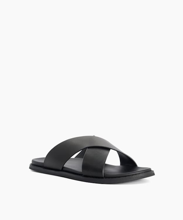 Interestingg Black - Leather Sandals