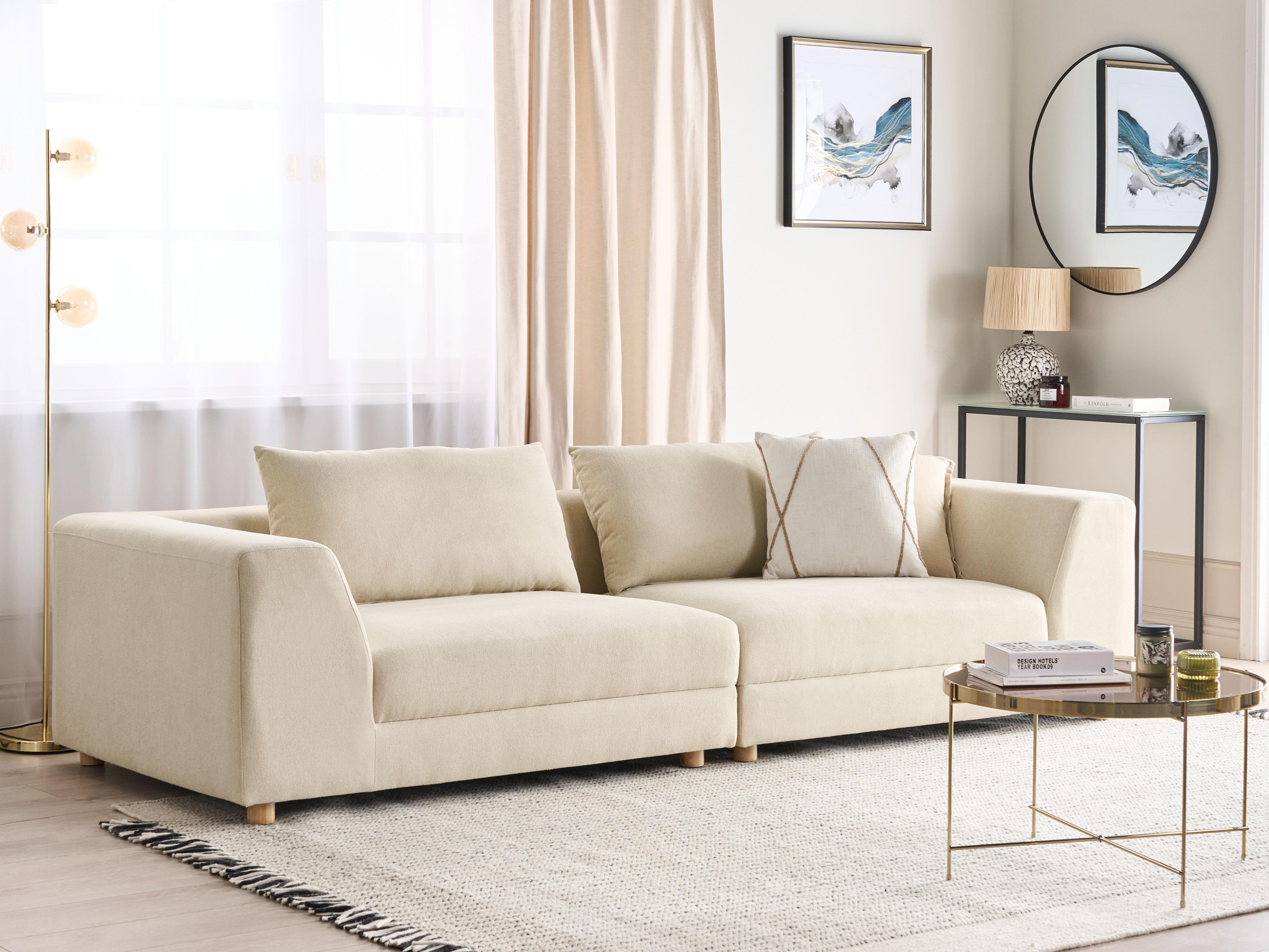 Sofa 3 Seater LERMON Fabric Beige