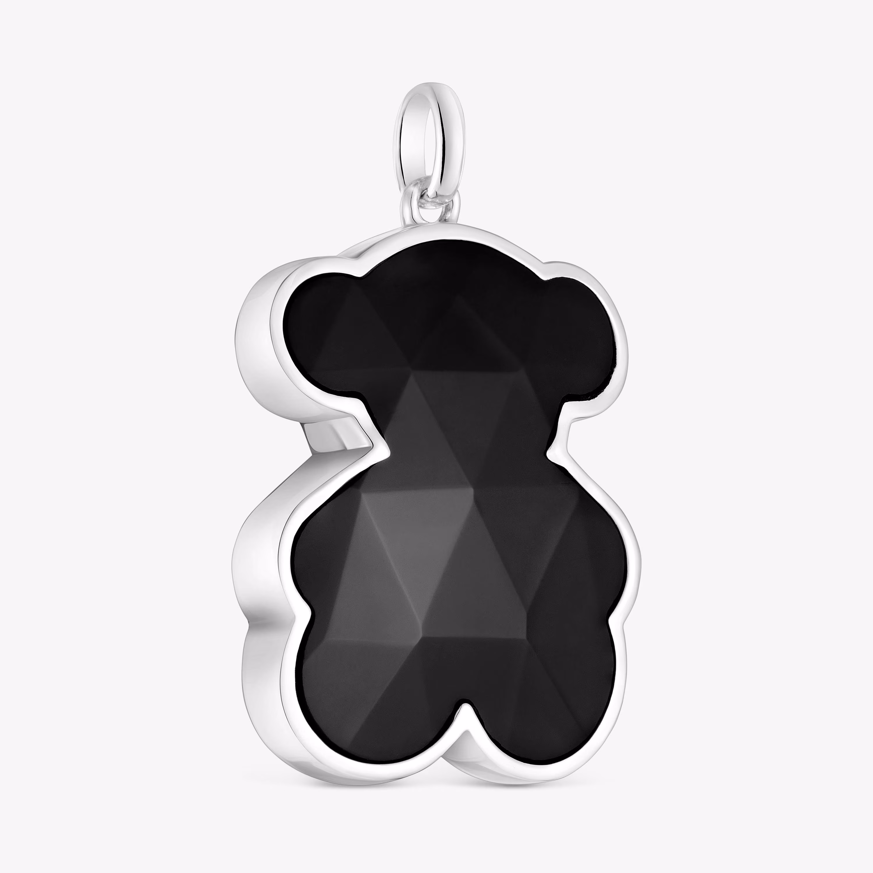 Colgante grande de plata y motivo oso en ónix Icon Color