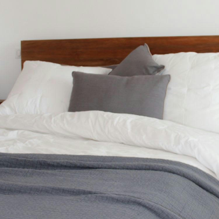 NATURALIA - Dessus De Lit en Coton Anthracite 180x250 cm