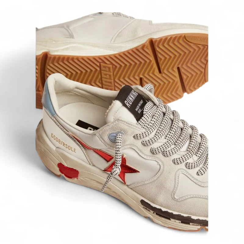 Running Sole sneakers in nylon and suede with red laminated leather star