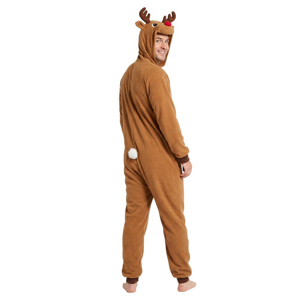 Déguisement combinaison adulte mixte renne marron S/M-L/XL