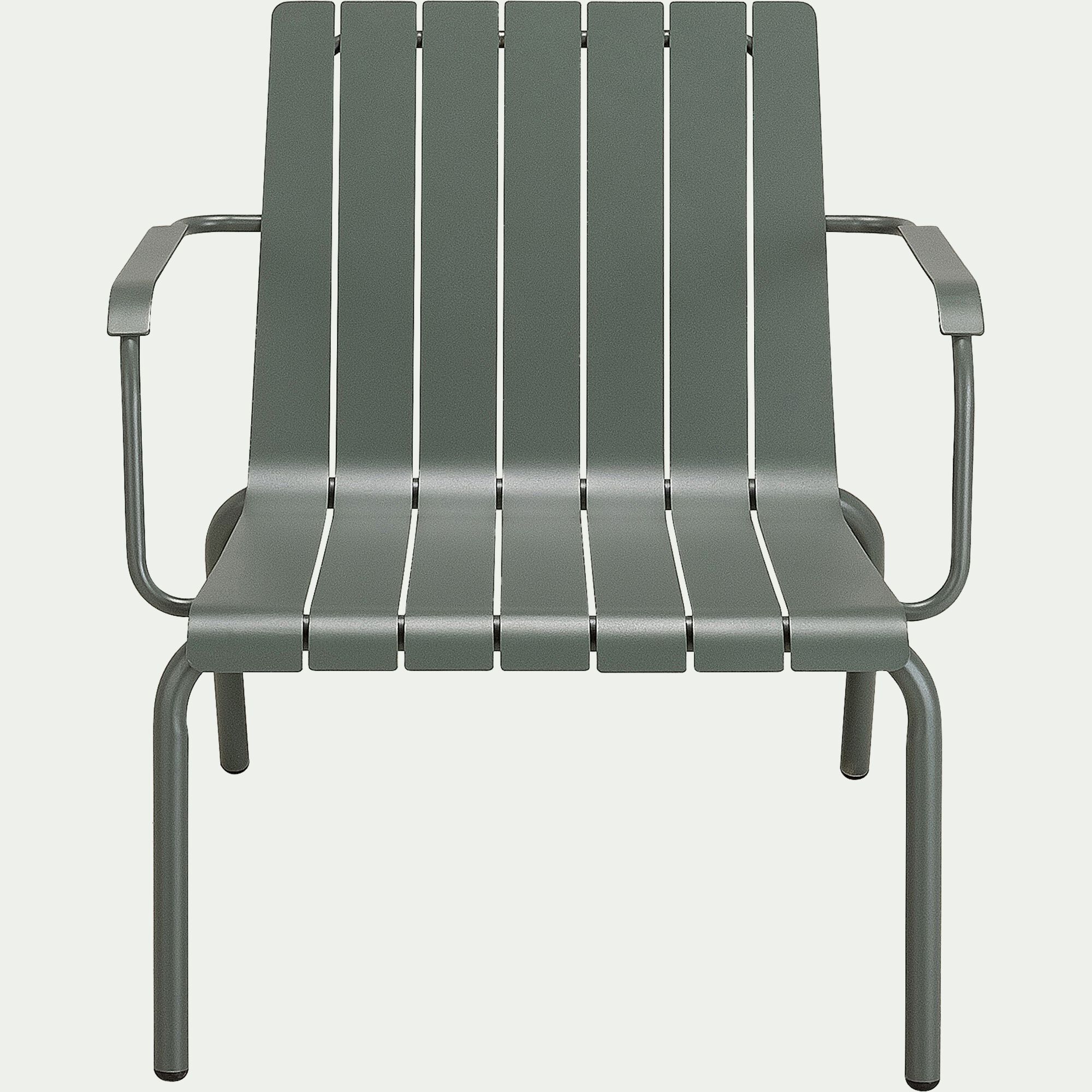 PARADOU - Fauteuil de jardin avec accoudoirs en aluminium - vert cèdre