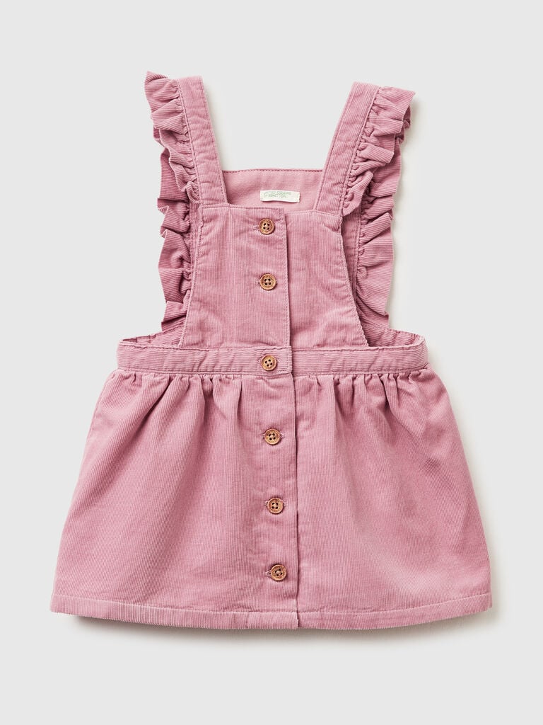 Corduroy skirt overalls
