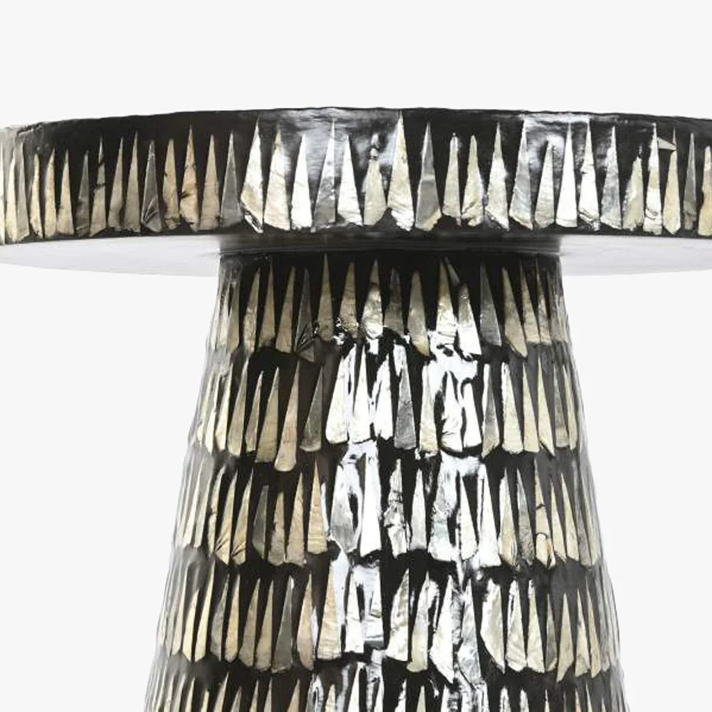 Mesa de Apoio Preta com Madre Pérola VEREDA