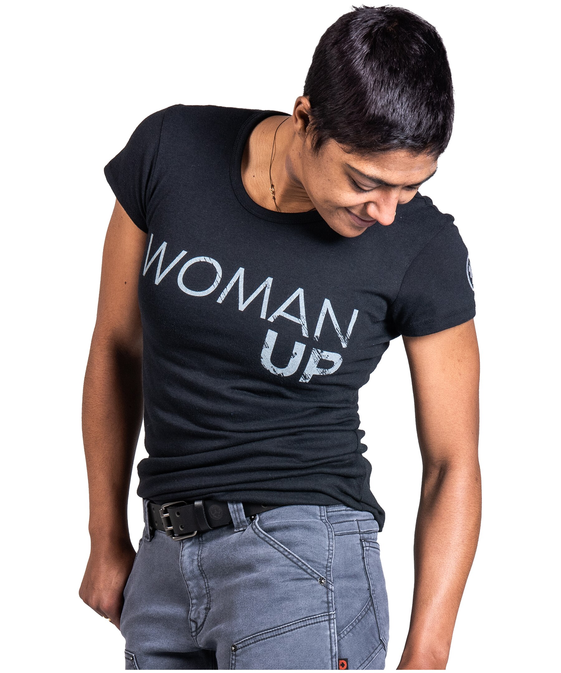 Women's Woman Up Graphic Crewneck Work T Shirt