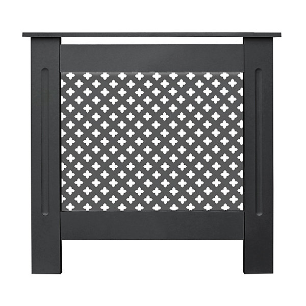 Cache-radiateur ECD Germany 78x19x82 cm anthracite à lattes croisées avec étagère en bois MDF