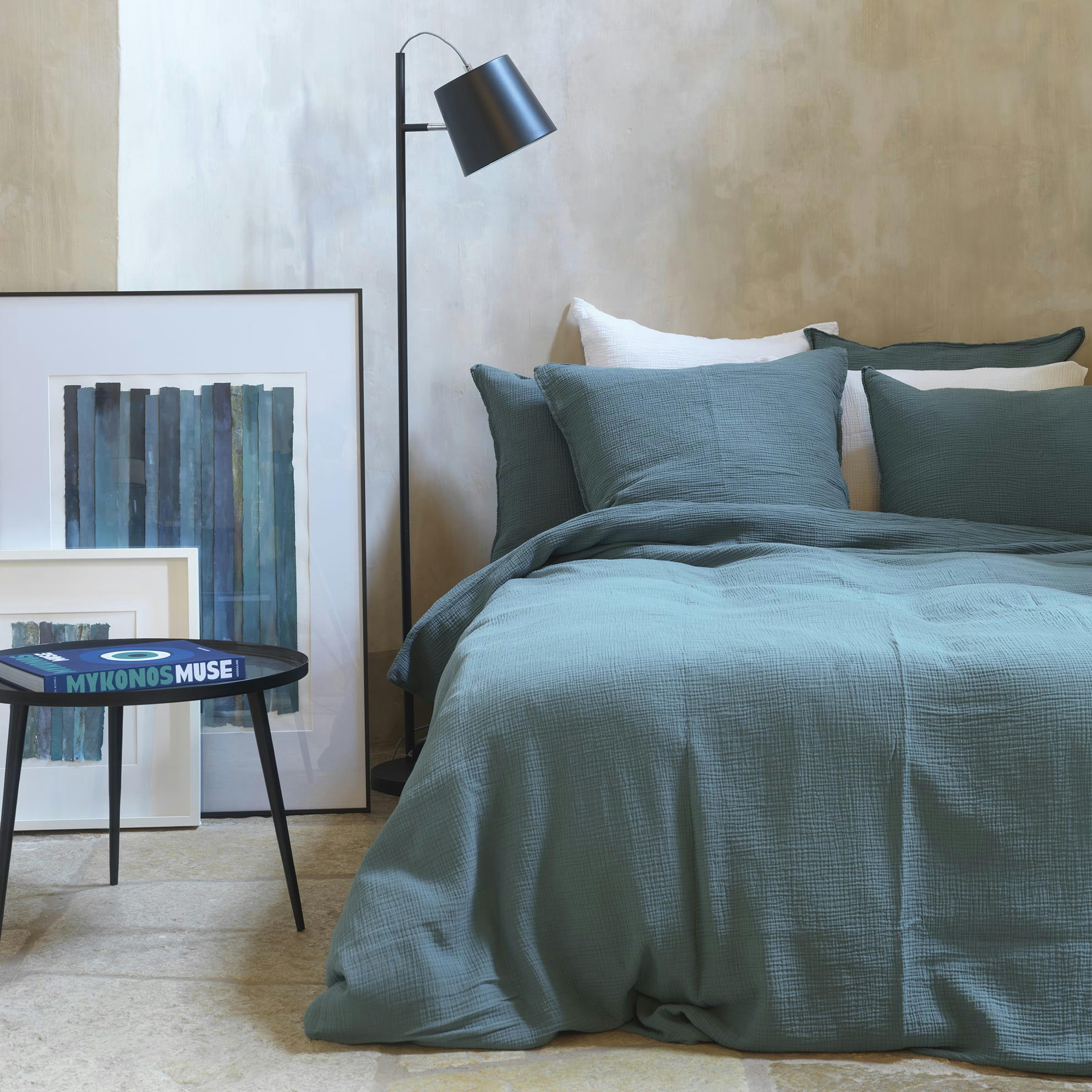 GAZE DE COTON - Housse de couette gaze de coton émeraude 240X220 CM