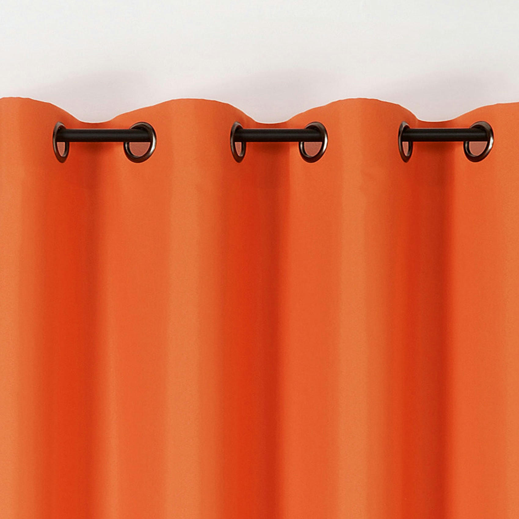- Rideau double natte polyester orange foncé 135x240 cm