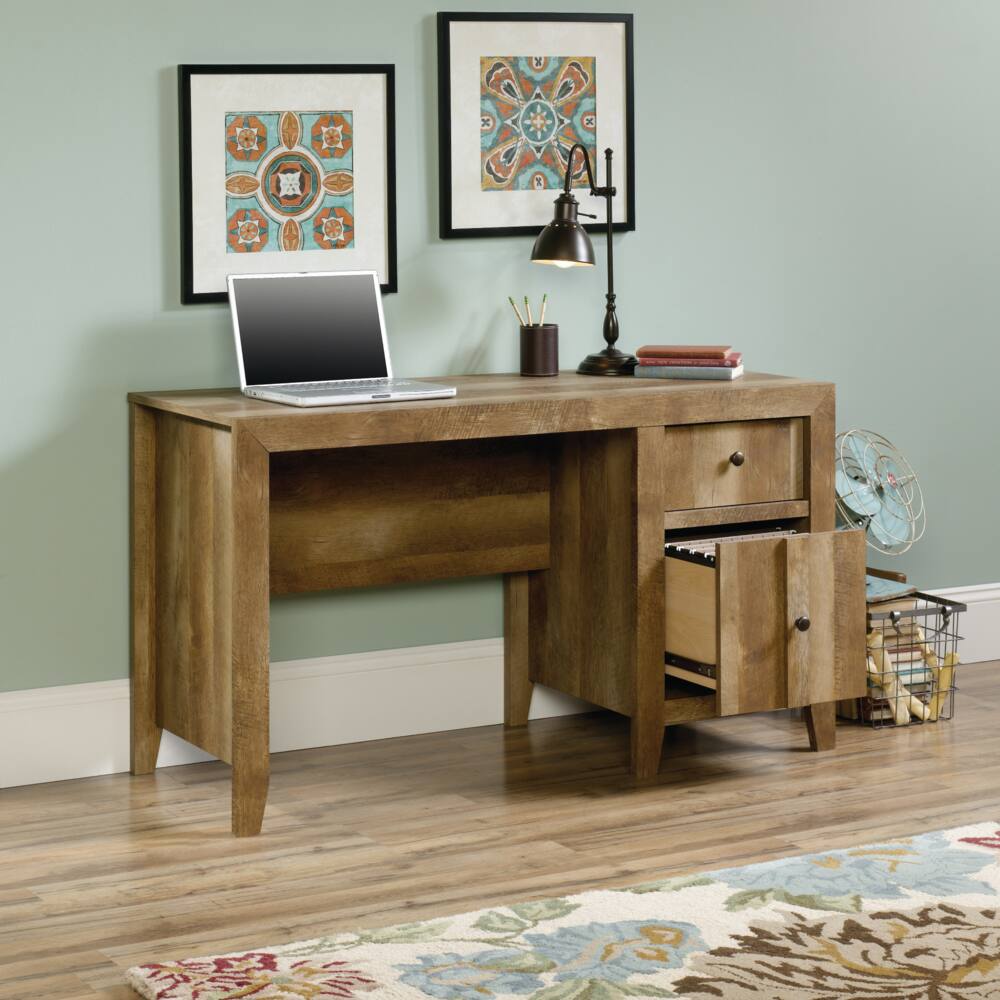 Sauder Dakota Pass 2-Drawer Home Office Executive Desk, Craftsman Oak Finish