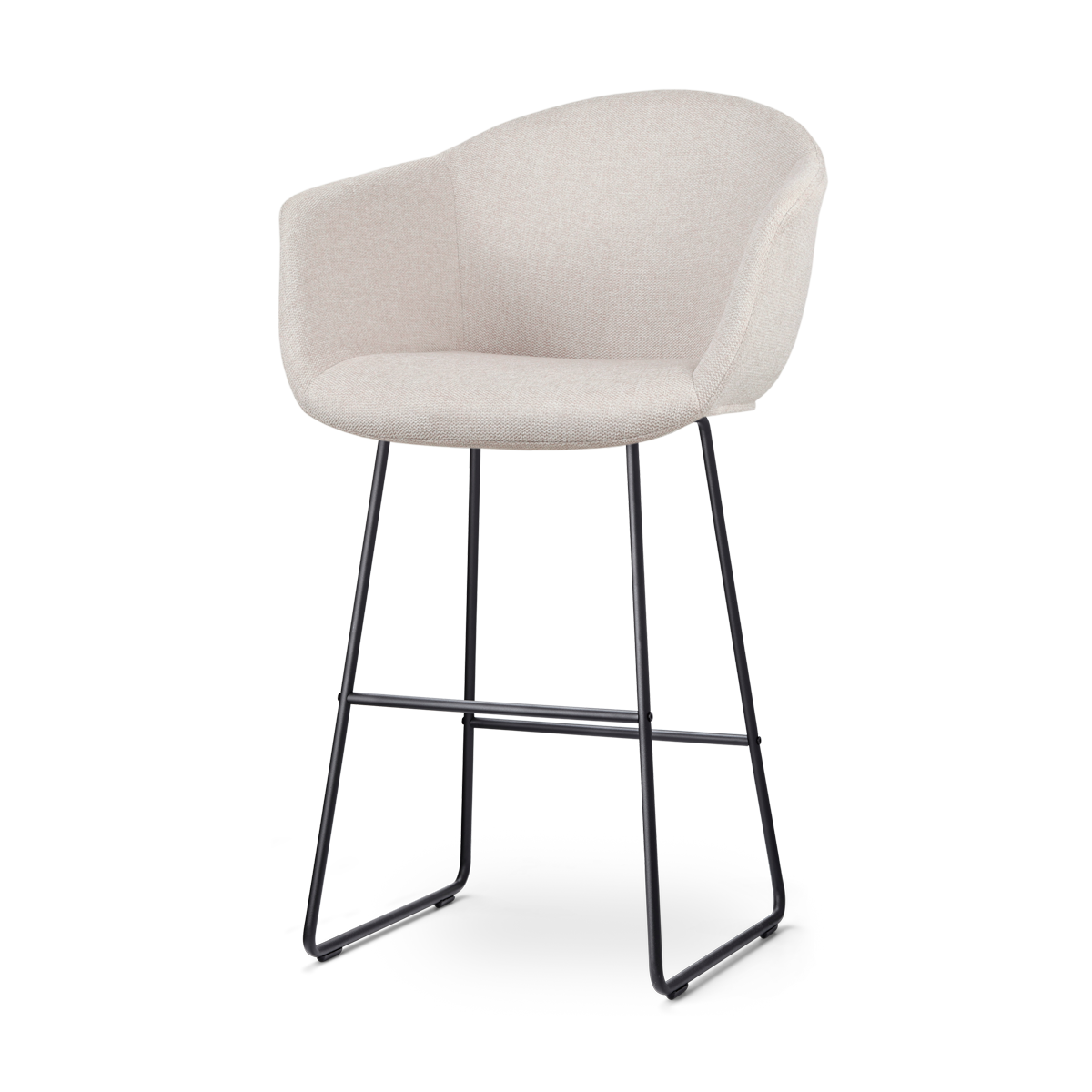 Nolon Nino-Otis Barkruk Beige - met Armleuning - Zwart - 75 cm