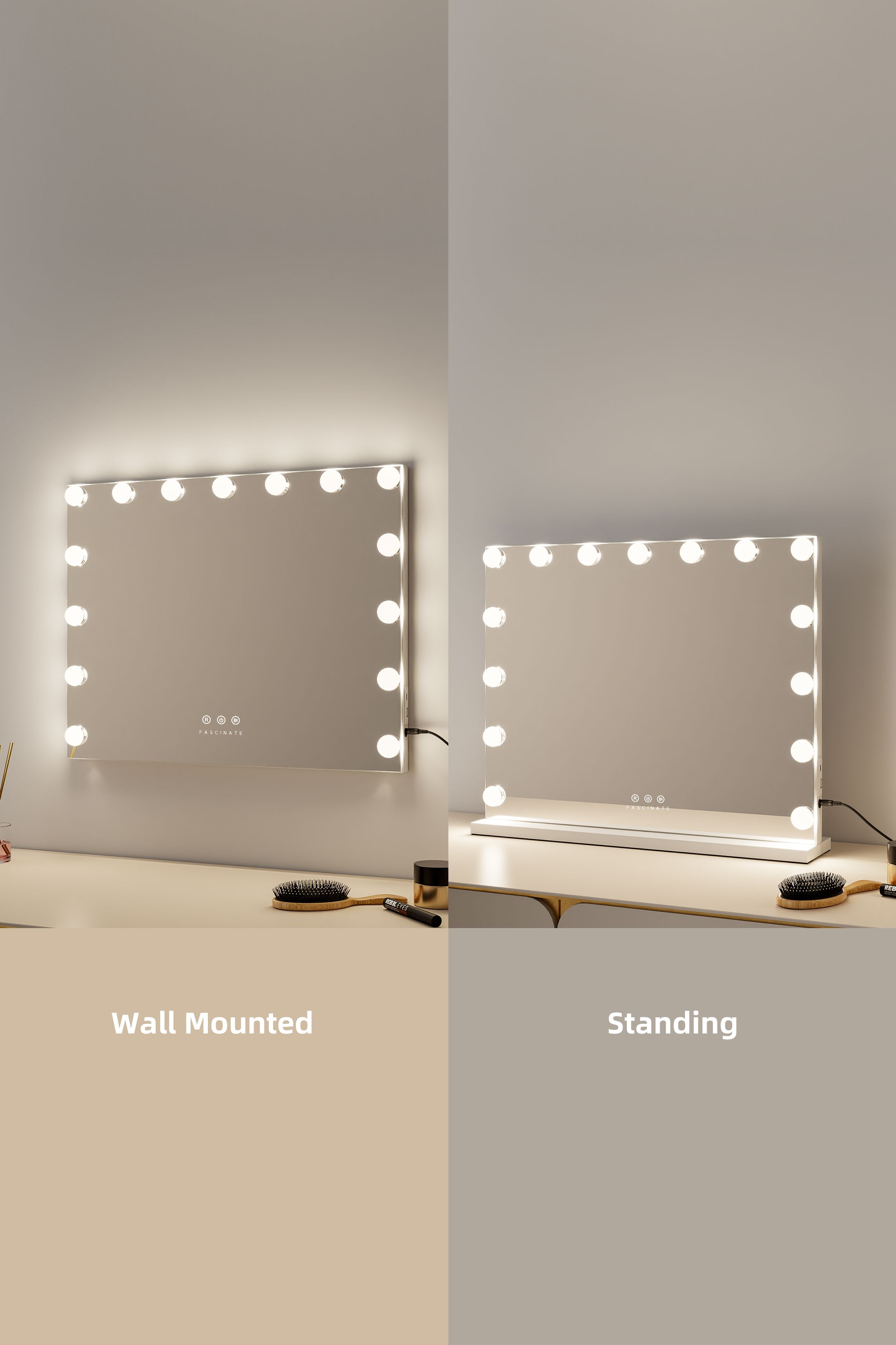 Fascinate Hollywood Vanity Mirror 15 Dimmable LED Magnified Beauty Makeupmirror