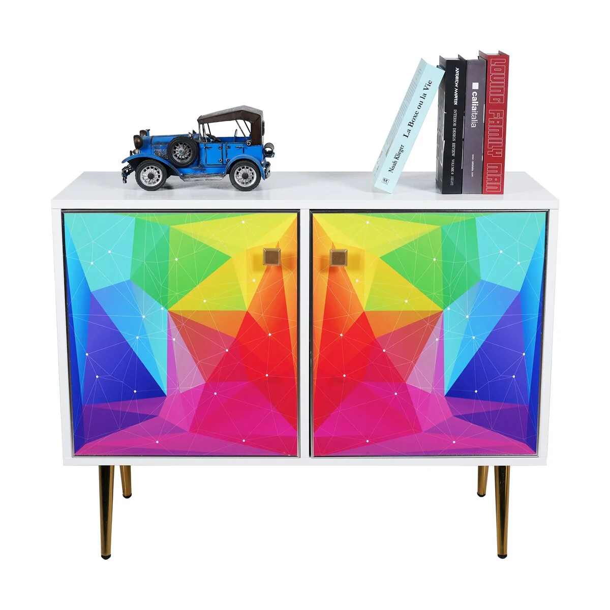 Modern Colorful 2-Door Wood Sideboards Console Table