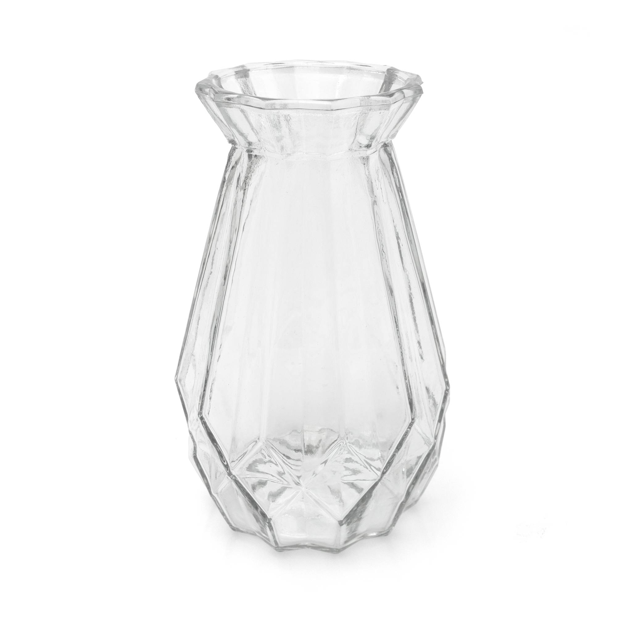 Clear Textured Glass Vase 12cm x 18cm