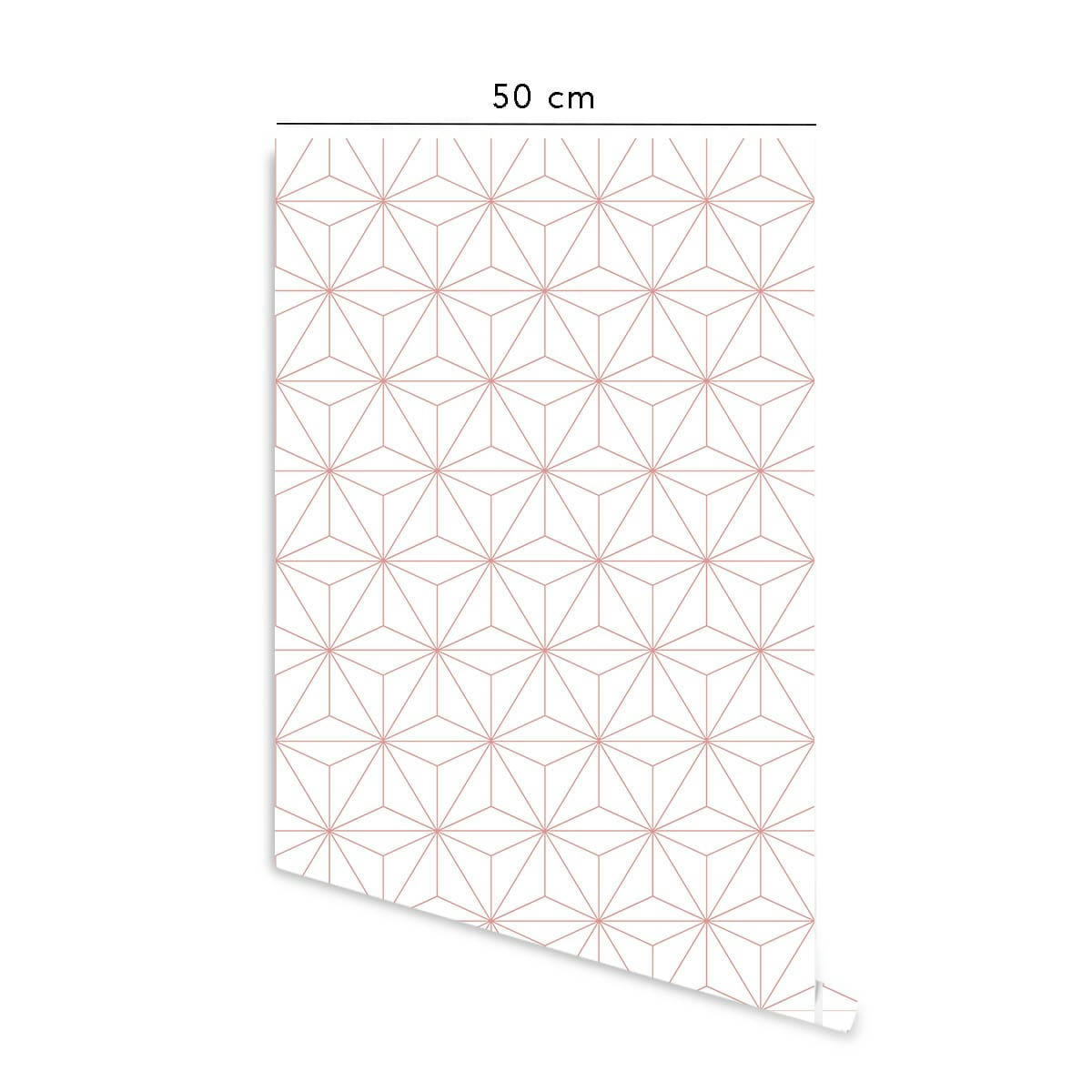 TOKYO - Papier peint vinyle adhésif rose vif 50x300 cm