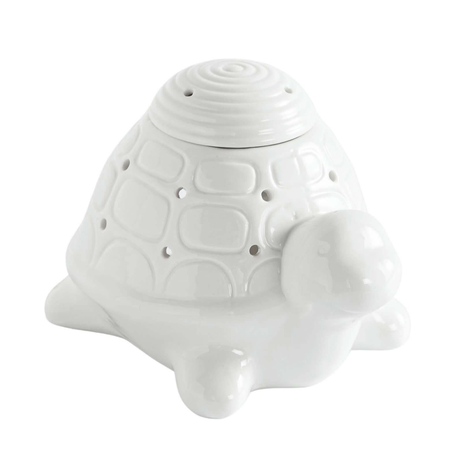 CERAMY - Brûle parfum franklin en céramique laquée blanche - H11,5cm