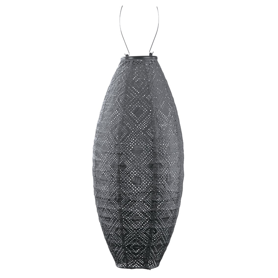 Lumiz solar lampion - mosaic long oval - 20 cm - donkergrijs