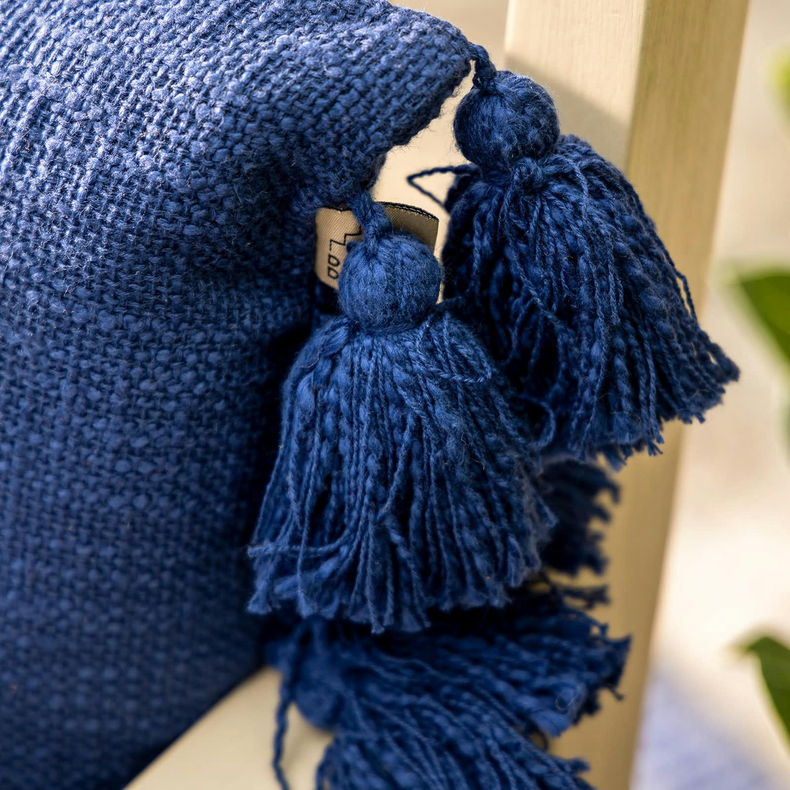 RUBY - Housse de coussin bleu en coton-45x45 cm uni