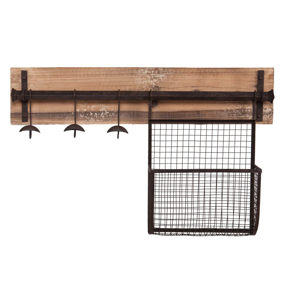The Gray Barn Oriaga Entryway Wall Mount Coat Rack with Storage
