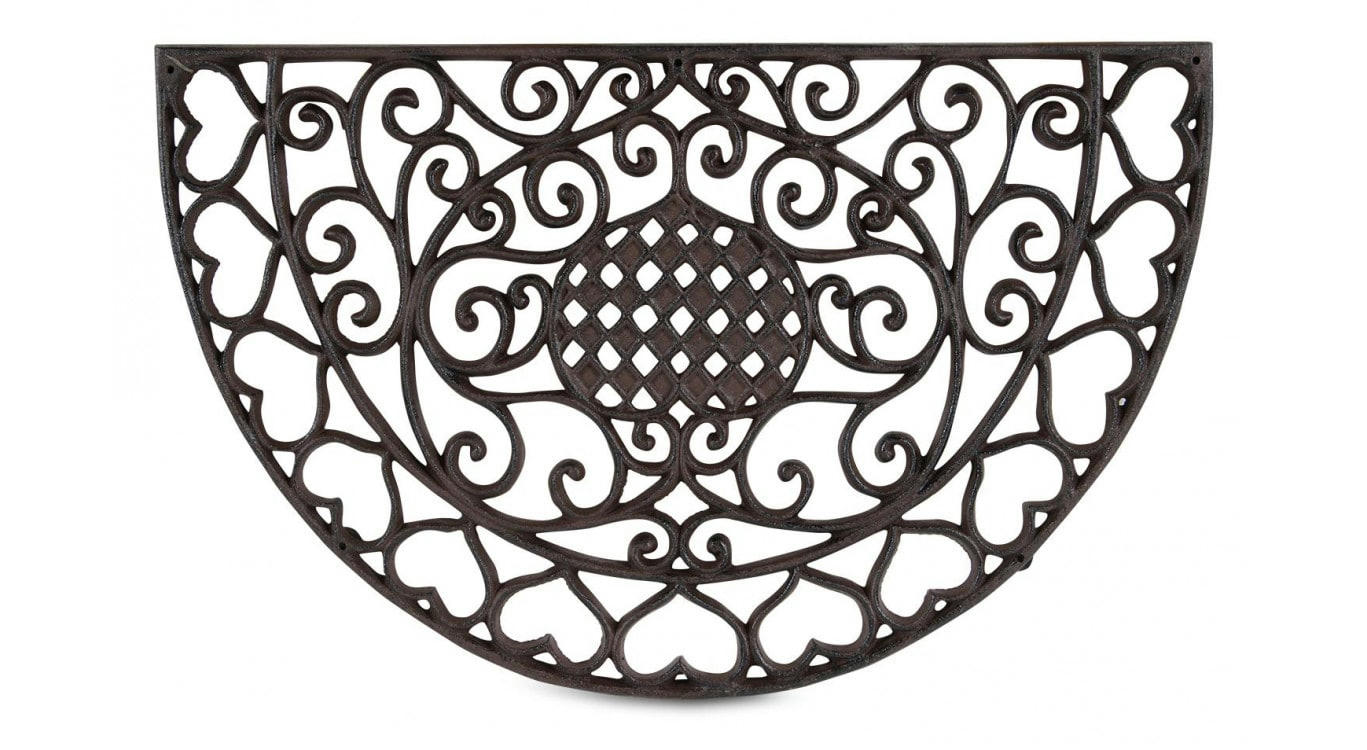 - Paillasson Demi-Lune Fonte Marron 59x36,5x2cm