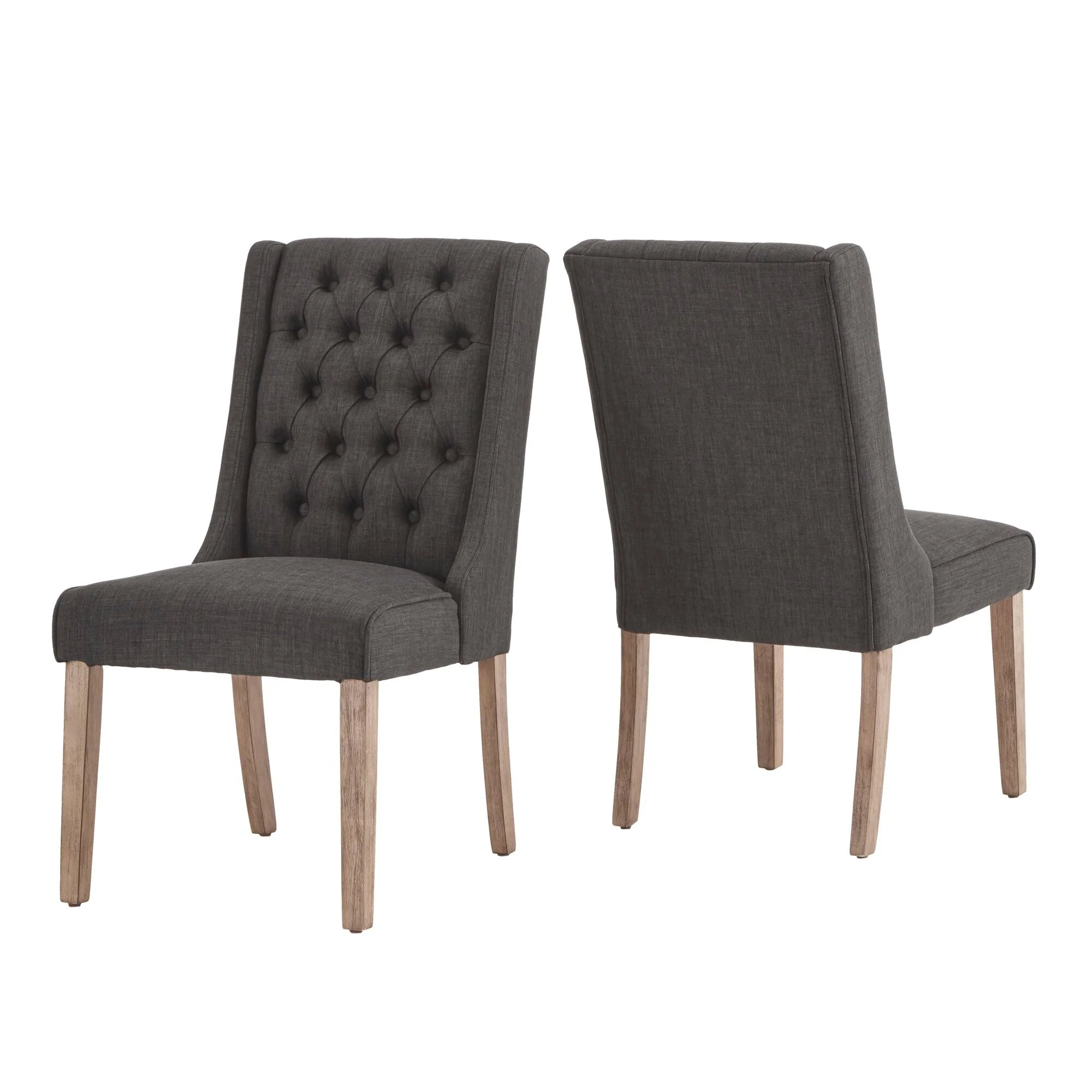Evelyn Tufted Linen Upholstered Side Chair (Set of 2) by iNSPIRE Q Artisan