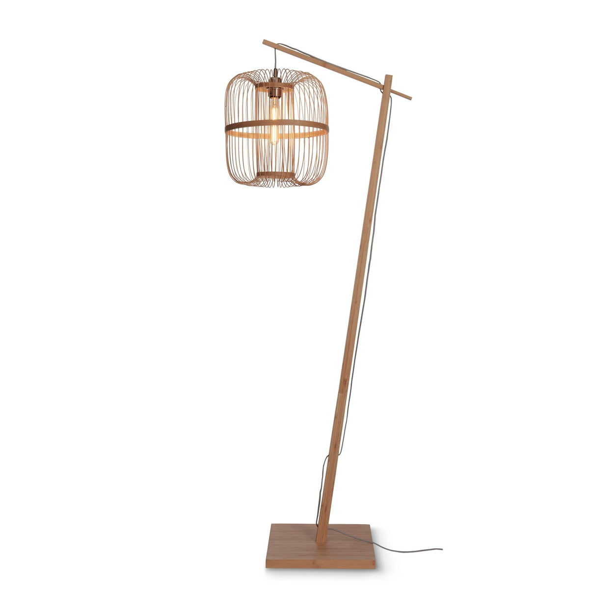 GOOD&MOJO vloerlamp Hokkaido - bruin - Ø35cm