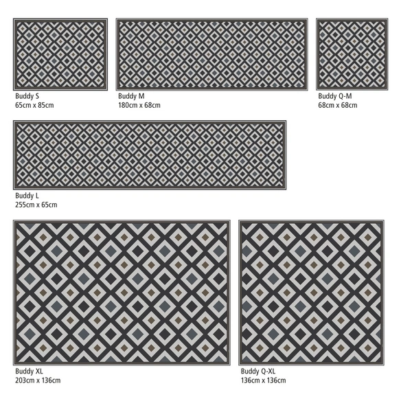 Vinyl Teppich »Kojo«, BxL:68 cm x 68 cm, braun|schwarz|beige