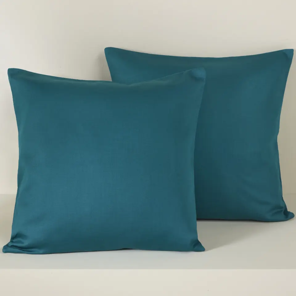 De Witte Lietaer Sierkussensloop Set Olivia - 40 x 40 cm - Smaragd Groen