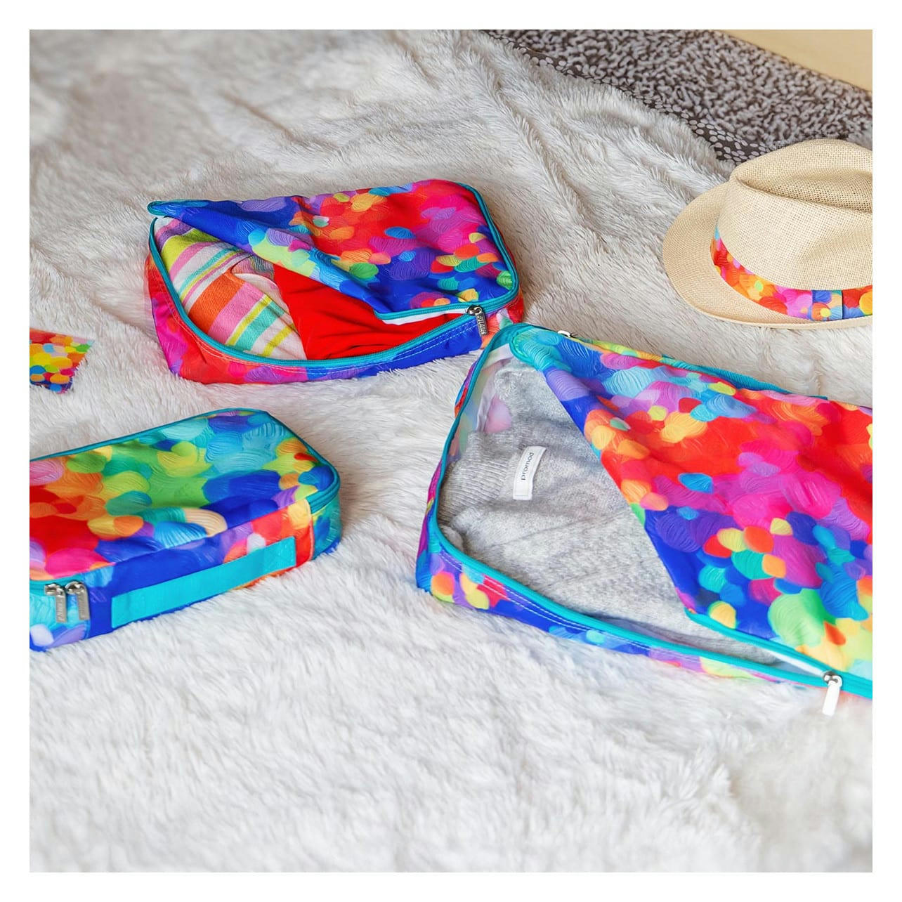 ORGANIZADOR DE VIAJE - Set de 3 pochettes de voyage