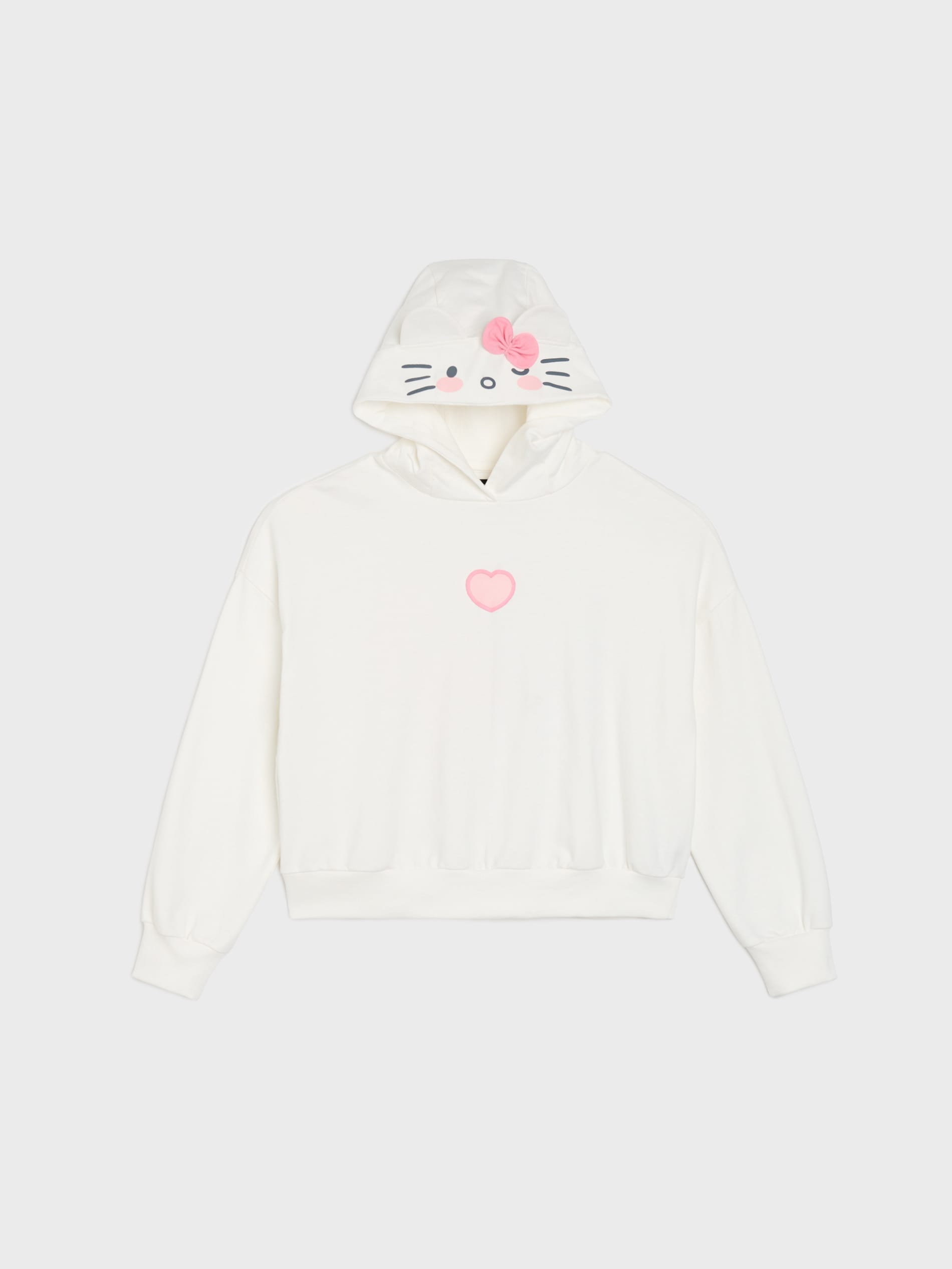 Bluza hoodie z ozdobnym kapturem Hello Kitty