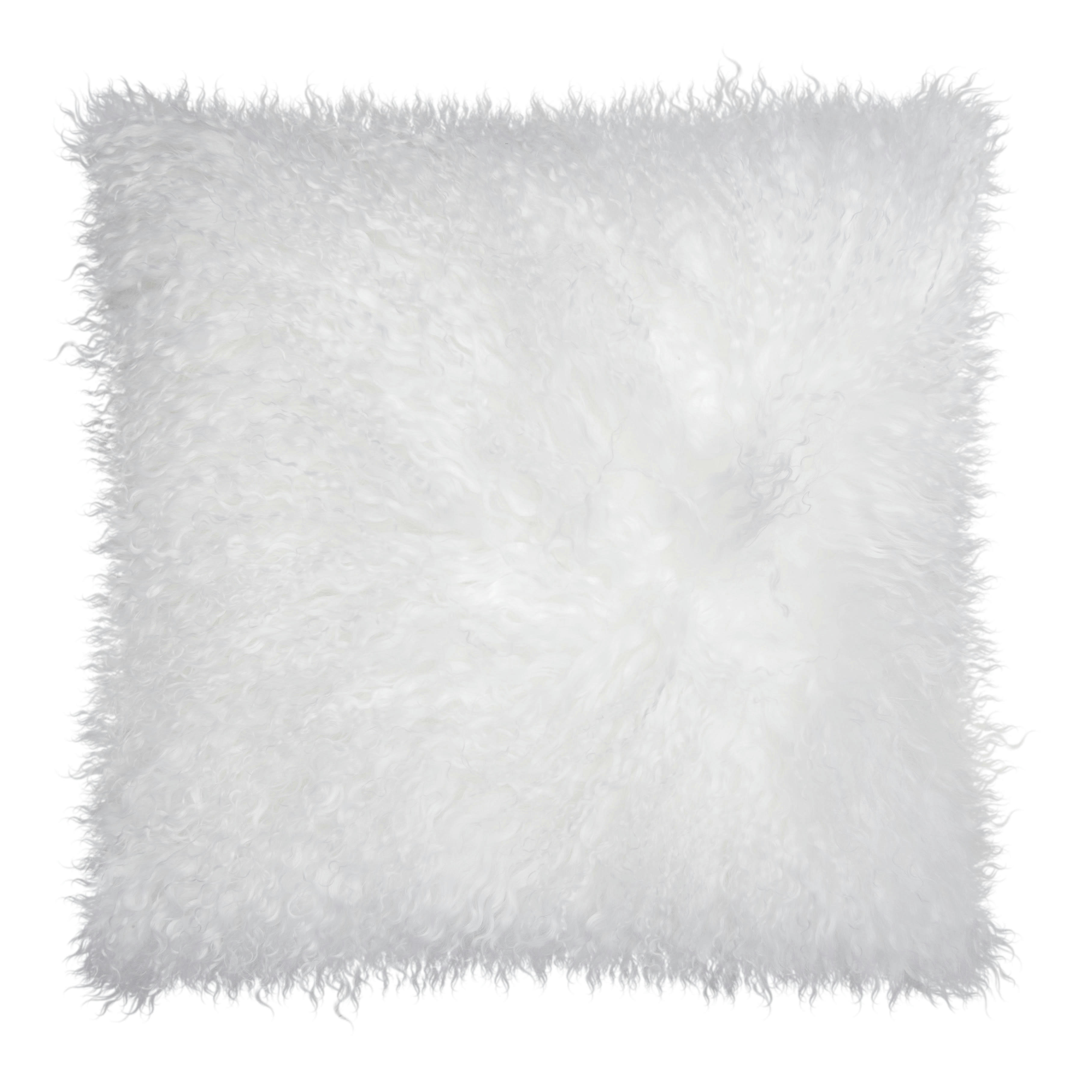 PAMINA - Housses de coussin en laine du tibet blanc 40x40