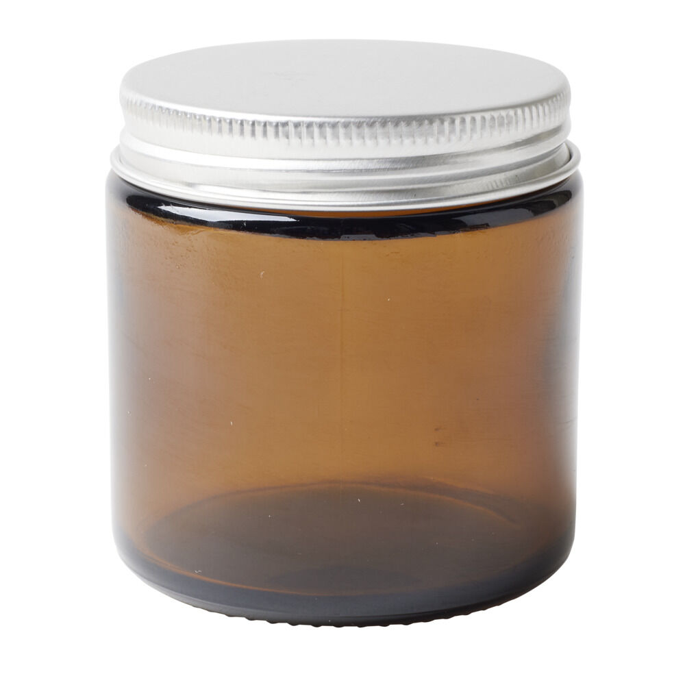 Bocal alimentaire verre fumé couvercle étain 120ml Ø6xH6cm