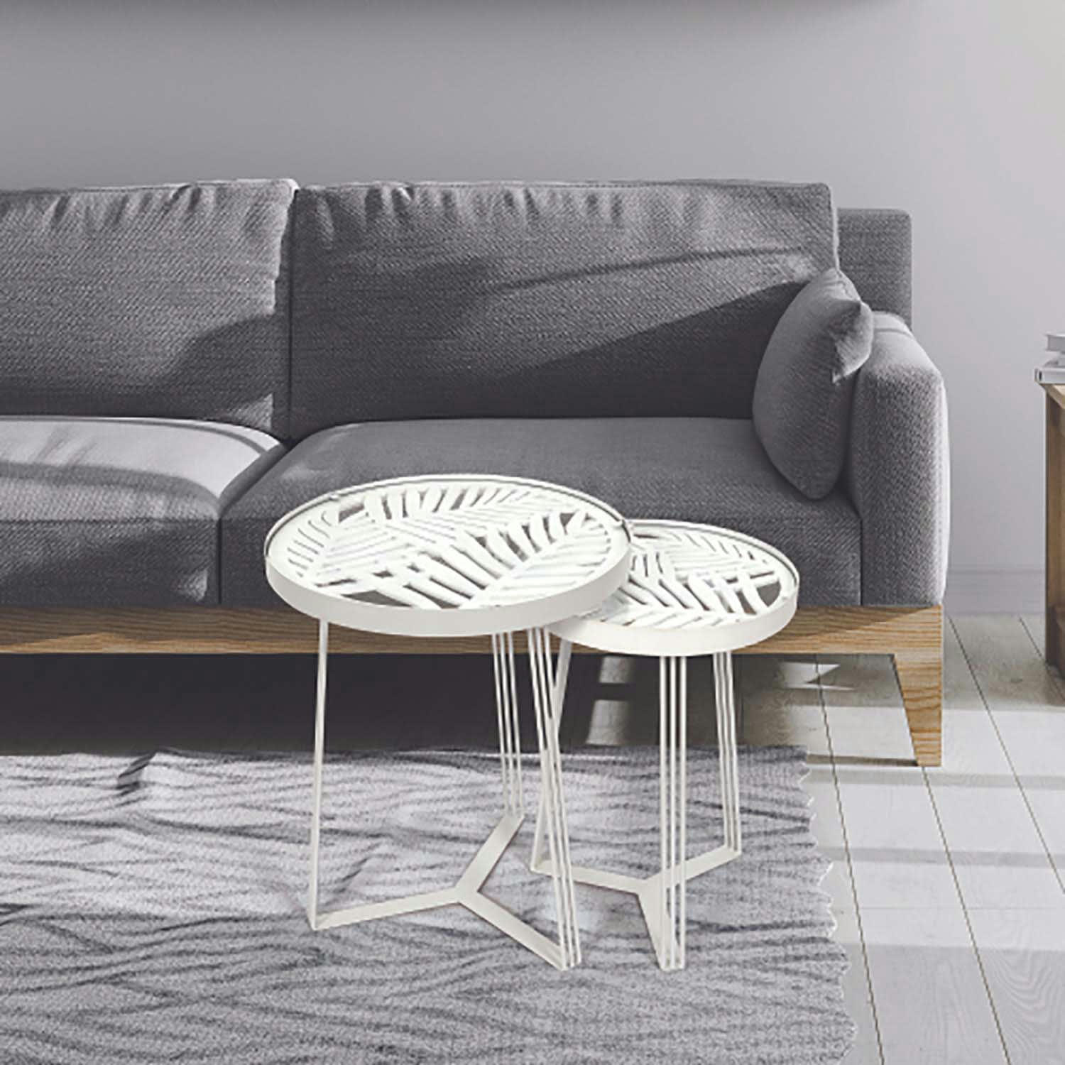 WILD - Set de 2 tables gigognes blanc