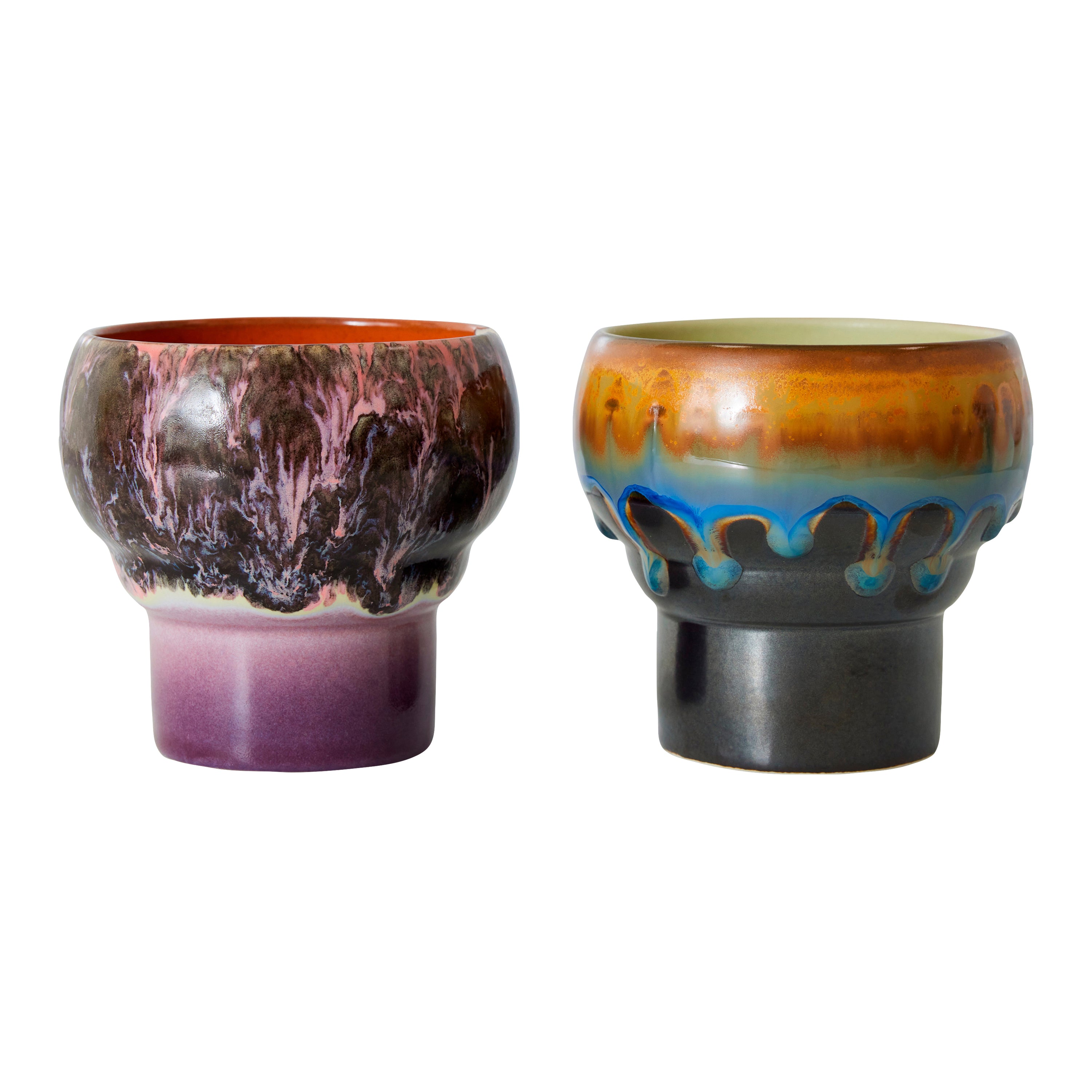 HKliving 70's Ceramics Lungo Mok 0,24 L - Set van 2 - Merge
