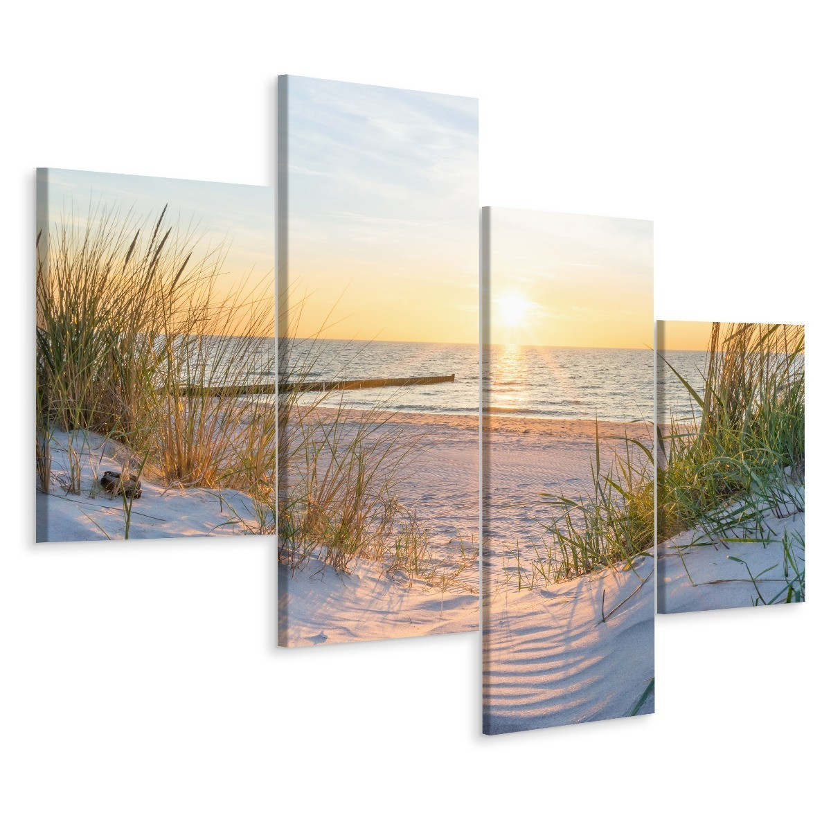 Obraz 4 Częściowy PLAŻA Zachód Słońca 3D 80x50cm