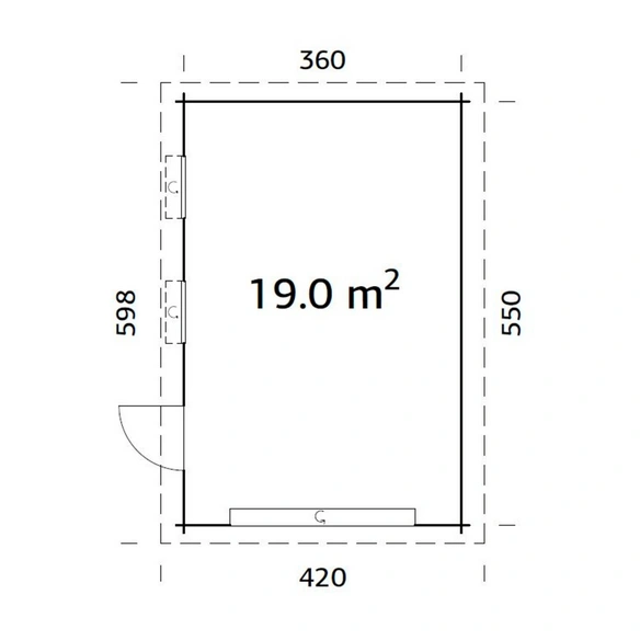 Garage »Rasmus«, Aufstellmaße BxTxH: 420 x 598 x 253 cm, Blockbohlensystem, Holz