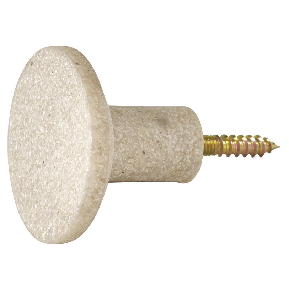 Patère murale ronde beige polyrésine Ø5cm