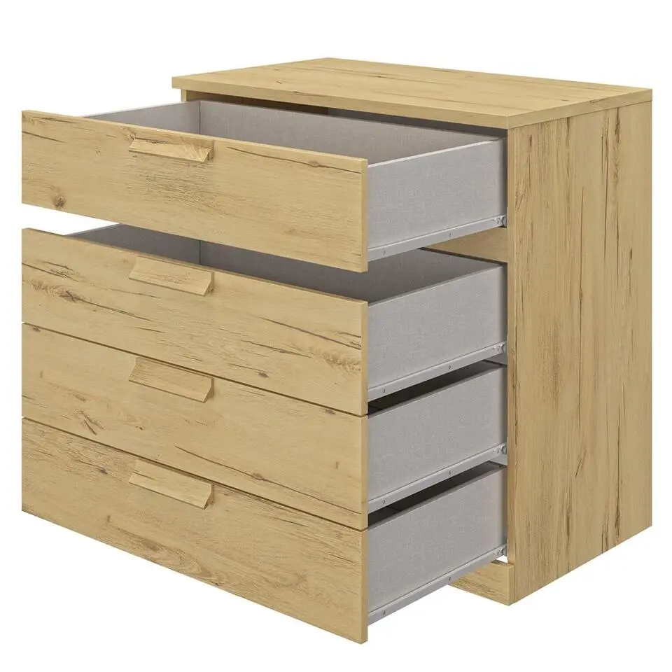 CYRUS ladekast 4 laden - Donker hout - 45x81x81 cm