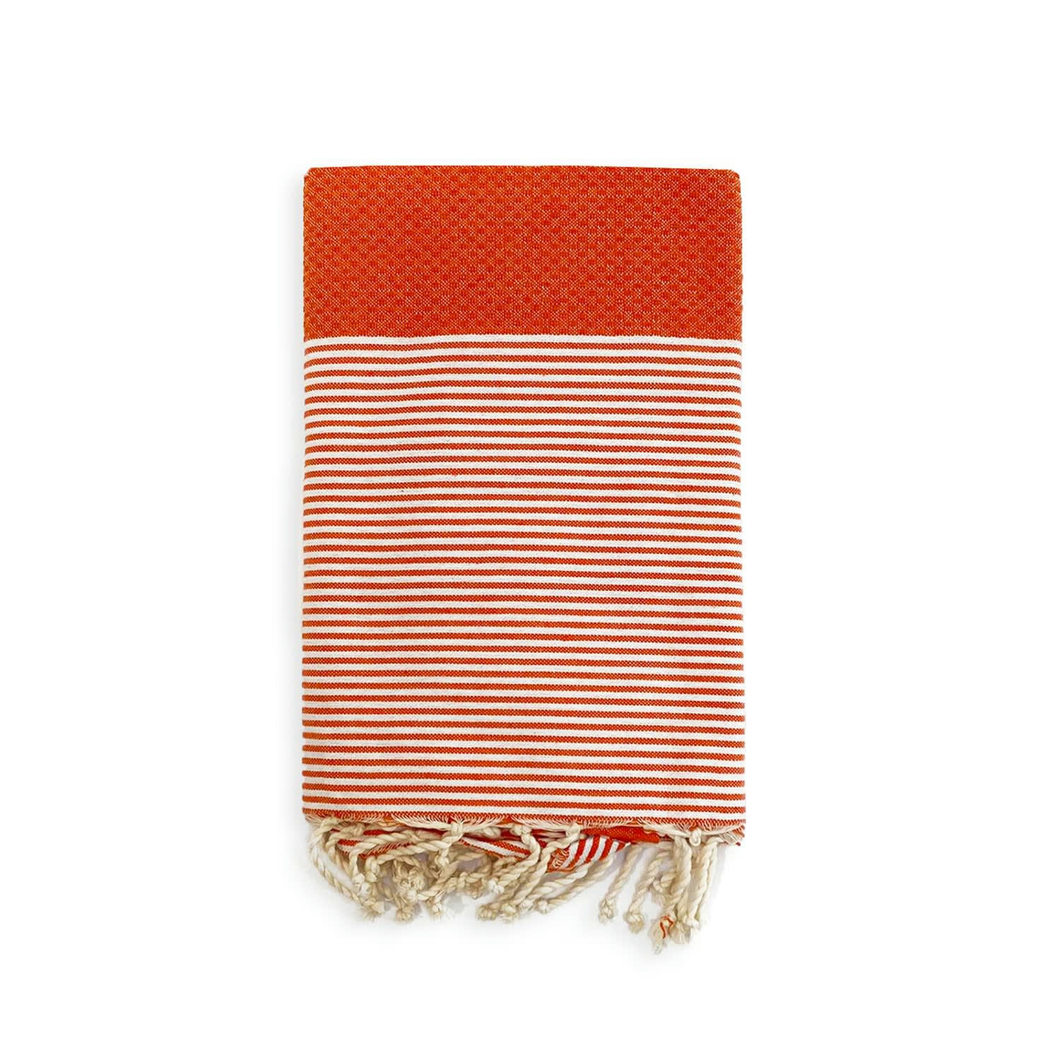 Nid d'abeille - Fouta traditionnelle Mikanda Orange 200x200