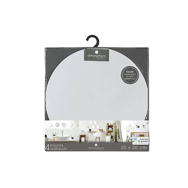 Lot de 4 Miroirs Ronds adhésifs D20cm - 5Five
