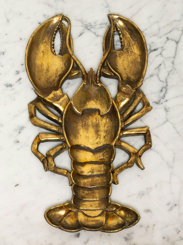 - Plateau doré homard L31cm