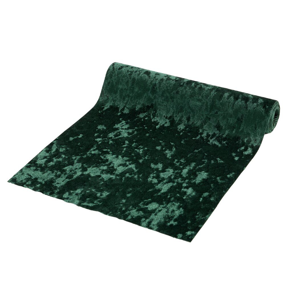 Chemin de table imitation velours L300X28 cm vert