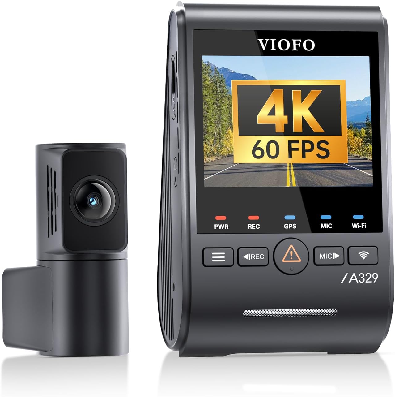 VIOFO A329S 4K 60FPS Dash Cam Front and Rear  4K+2K Dual Dash Camera for Cars  Power Saving Parking Mode  Wi-Fi 6 App Control  Dual STARVIS 2 Sensors  Supports up to 4TB SSD