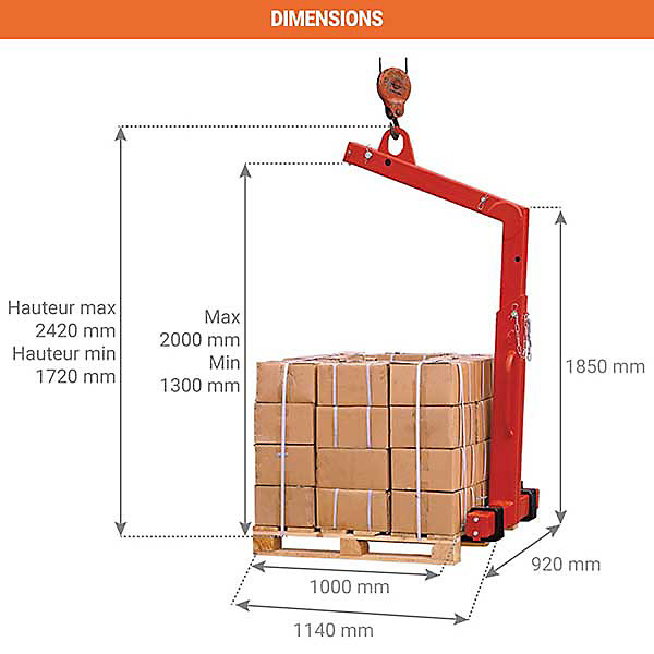 Lève-palette - Capacité maximale de 3 tonnes - LH-H30